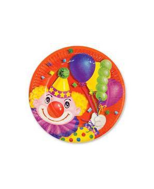 Тарелка бум Клоун с шарами 17см 6шт